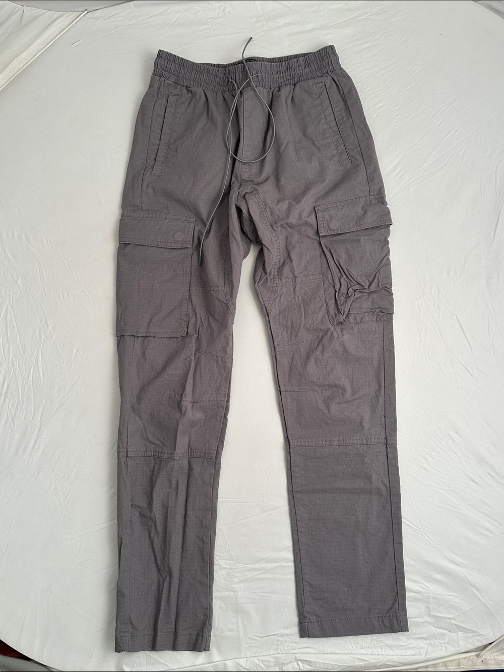 Forever 21 gray lightweight drawstring waist cargo pants